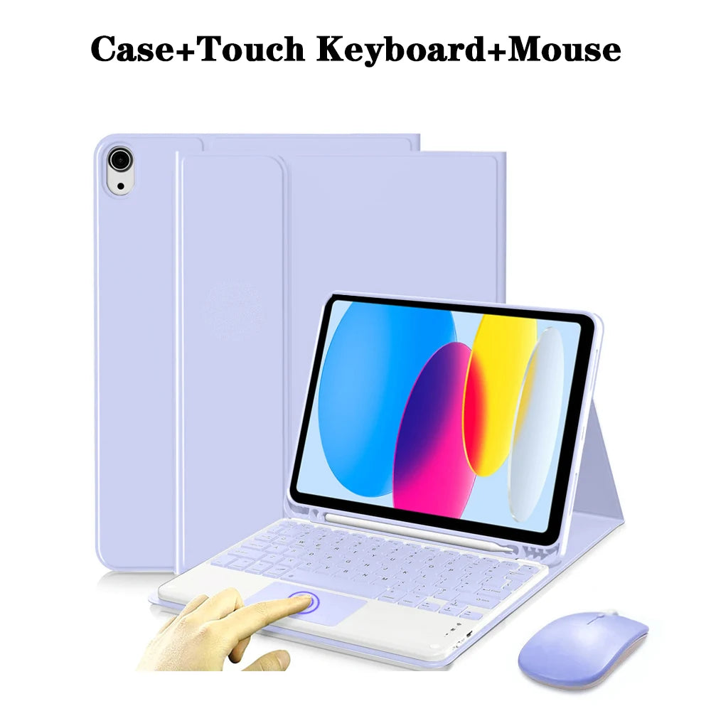 Keyboard Case for iPad (A16) 11th/10th Generation,Detachable Wireless Keyboard,Stand Folio Keyboard Cover with Pencil Holder