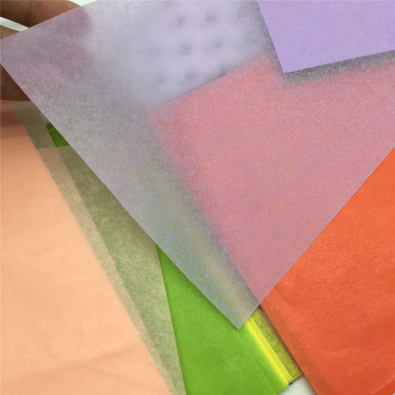 100 Sheets/bag 21X14cm Colorful Tissue A5 Wine Wrapping Papers DIY Folding Craft Paper Party Wedding Home Decor Packing 2030