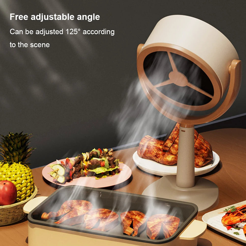 Desktop Range Hood Mini Range Hood Portable USB Charging Extractor Hood Adjustable Angle for Indoor BBQ Hot Pot