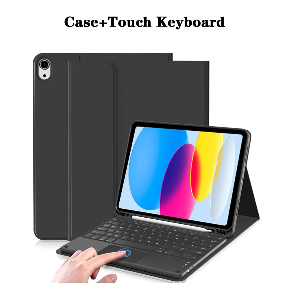 Keyboard Case for iPad (A16) 11th/10th Generation,Detachable Wireless Keyboard,Stand Folio Keyboard Cover with Pencil Holder