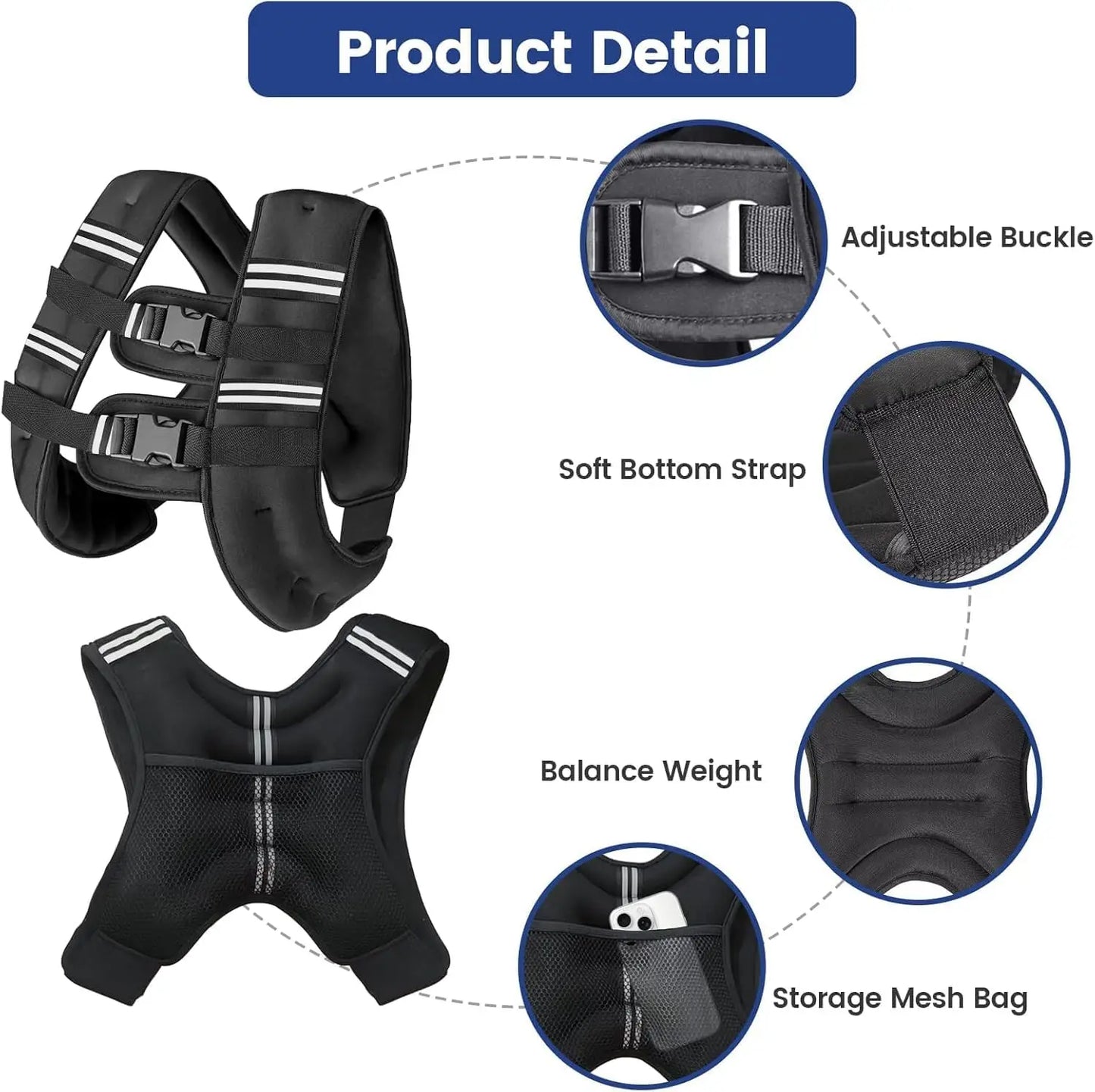 Adjustable Weighted Vest,5kg Running Weight Vest for Training Workout, Jogging,Cardio, Walking,Weight Loss,Strength Training,Gym