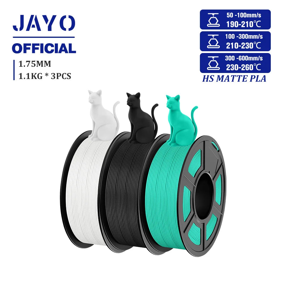 JAYO PLA Classic 1.75mm 3D Filament High Speed Matte PLA Filament For FDM 3D Printers 600mm/s High Speed Printing Materials