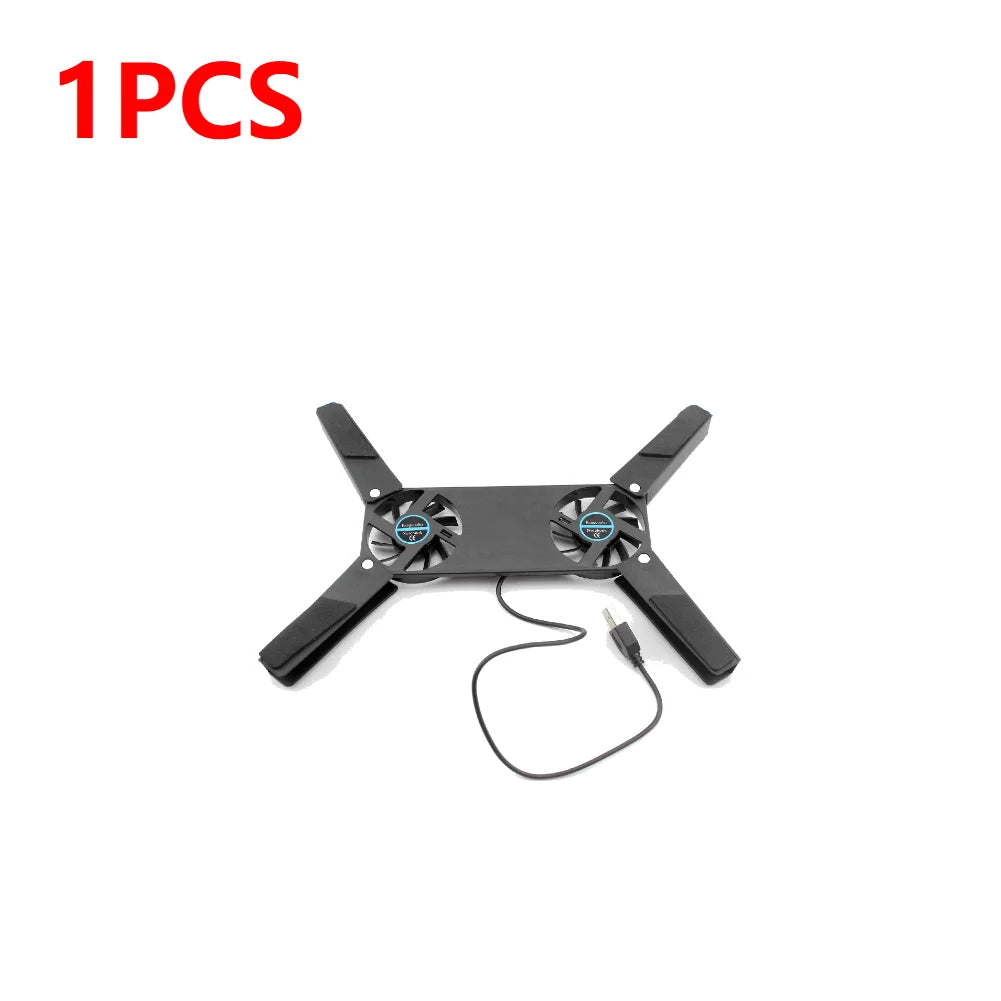 1-5PCS Foldable Cooling Pad Laptop Cooler with 2 Fans Laptop Stand USB Powered for 7-15 inch Notebook PC Display Cooler Holder