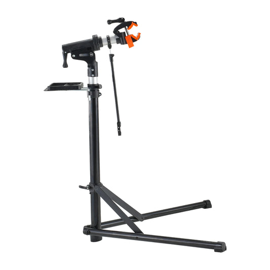 SucceBuy Bike Repair Stand Heavy-duty Aluminum Adjustable Height Magnetic Tool Tray Telescopic Arm Foldable for Home Shops