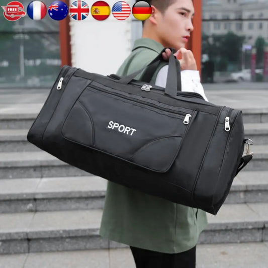 Oxford Fitness Bag Large Capacity Yoga Sports Backpack Wear-resistant Adjustable Shoulder Strap with Zipper for Outdoor Football