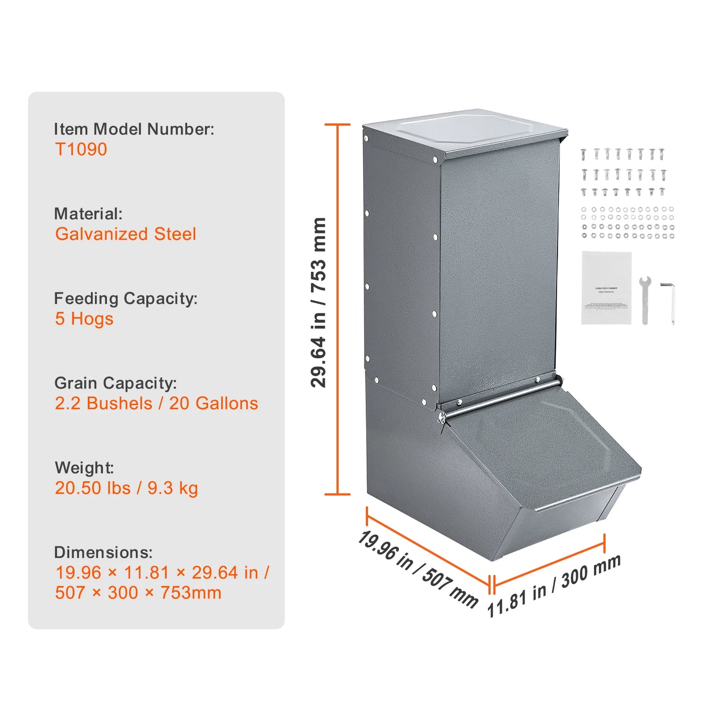 SucceBuy  Hog Feeder Heavy Duty Steel Piglets Feeder Multipurpose Trough Creep Feeder Farm Accessory Outdoor Livestock Feeder