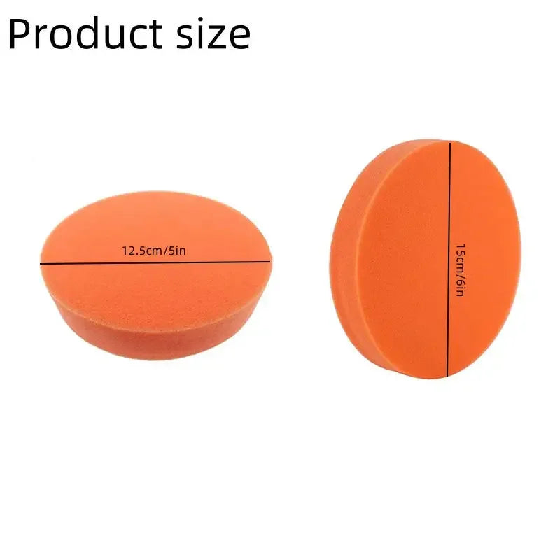 5/6inch Car Buffing Polishing Pads Flat Foam Sponge Waxing Pad Kit Tool For Car Polisher Buffer Auto Care Buffing Pads-5/10Pcs