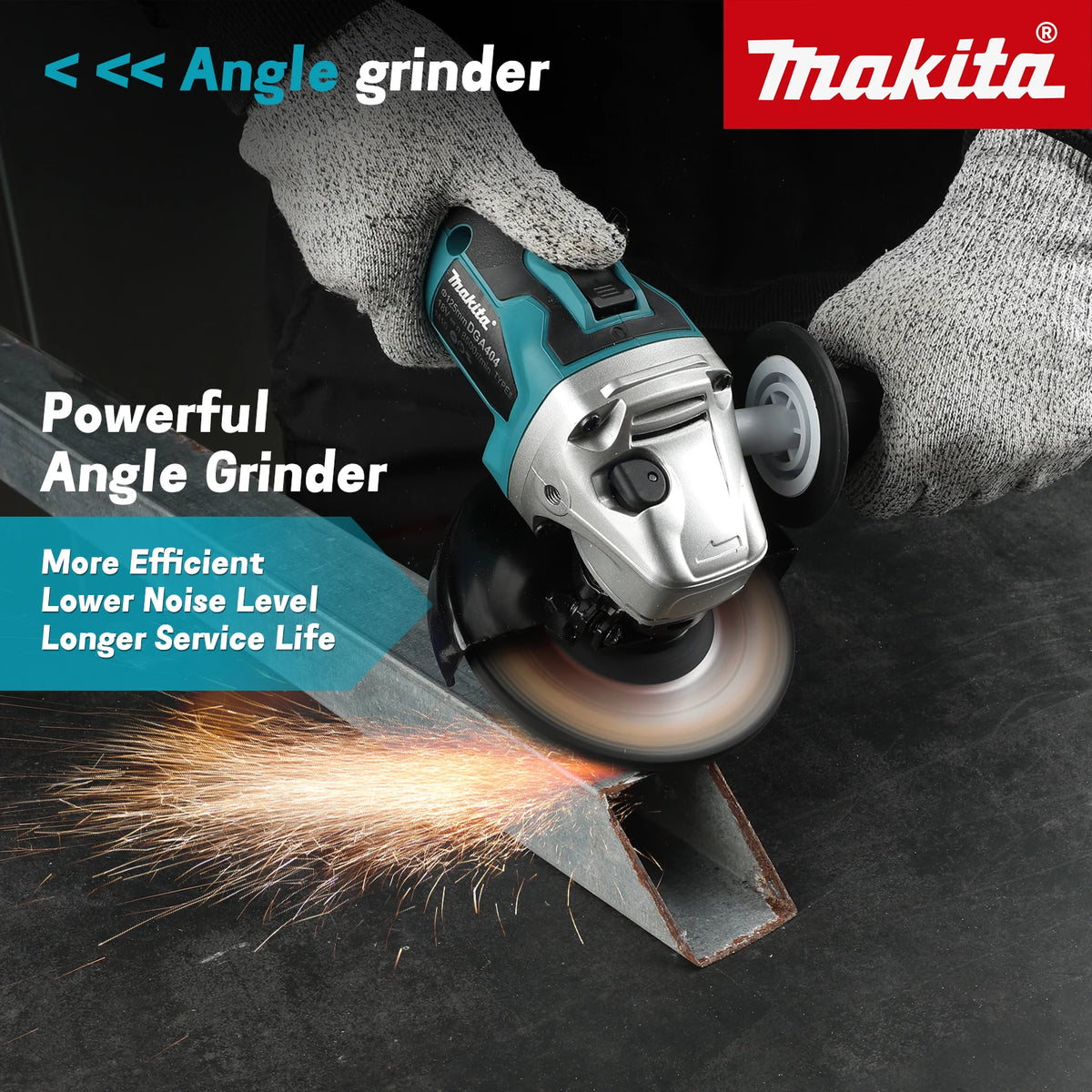 Makita DGA504 Cordless Angle Grinding Tool 125mm Wheel 8500r/min Brushless Drive for Metal Cutting Polishing Jobs