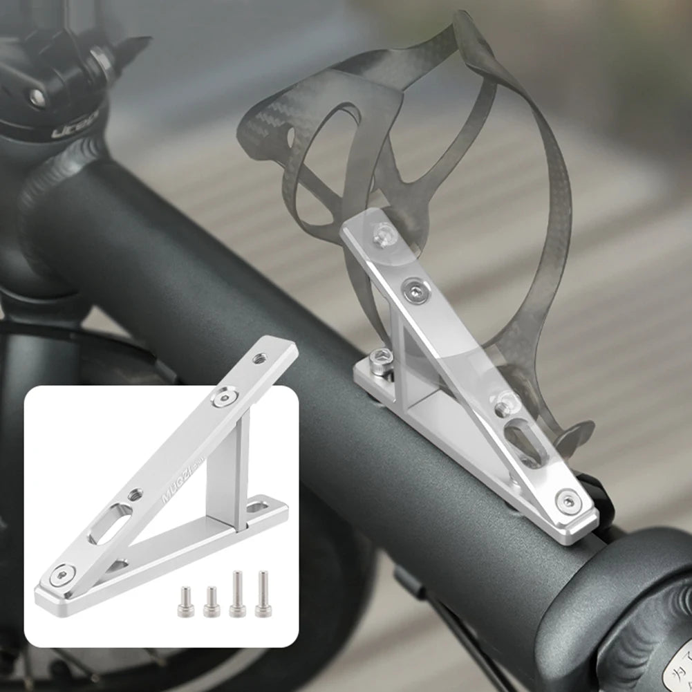 Bike Water Bottle Cage Adapter Expansion Bracket for Brompton (Silver Single)