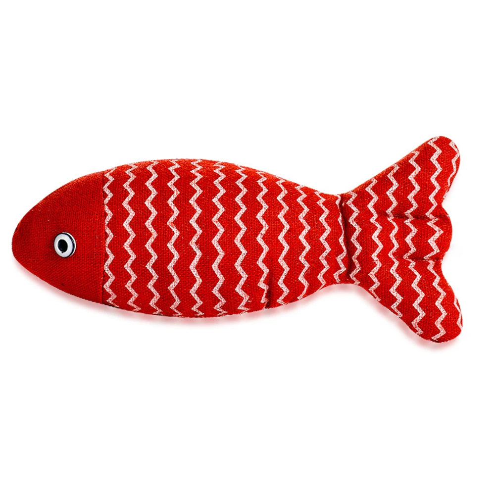 Random Style Fun Cat Sackcloth Fish Toy High With Catnip Fish Pet Cat Gnawing Inside The Toy Room Pet  Cat DogToy