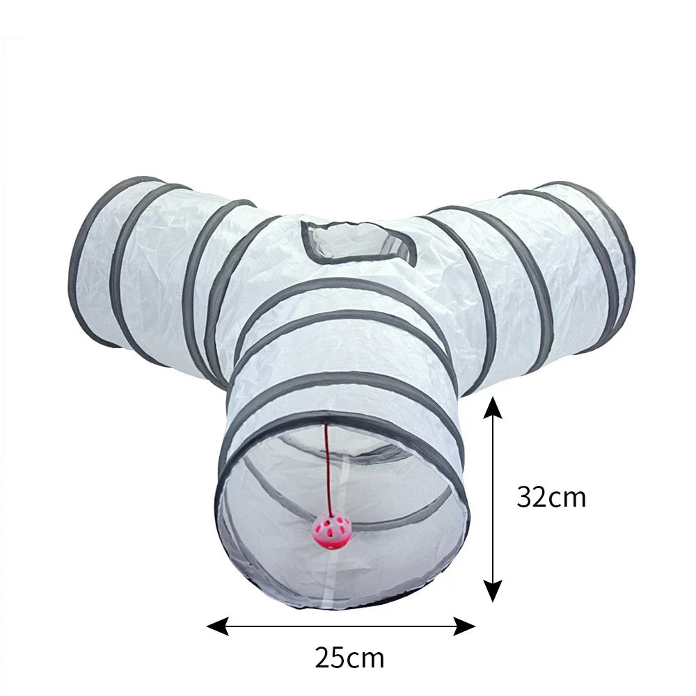 White Cat Tunnel Pet Supplies Funny Kitten Toys Foldable Toys For Cat Pet Training Interactive Fun Toy Play Tunnel Tube