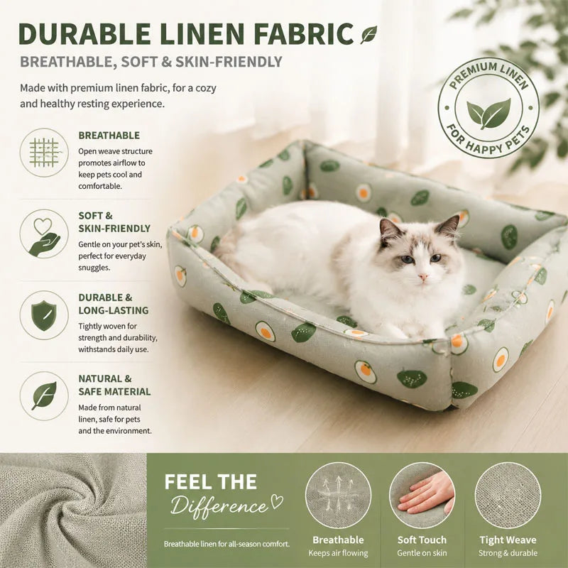 Pet Summer Mat Cute Dog Cooling Sofa Breathable Washable Four Seasons For Small Dog Bed Cushion Pet Cat Nest Mat Accessories