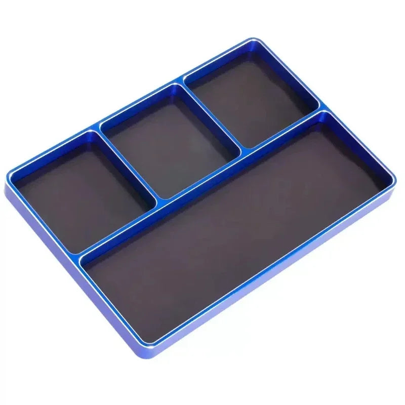 Suitable for metal frosted magnetic screw tool storage box tray for RC model cars, remote-controlled aircraft, ship models, etc