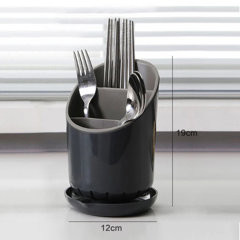 1Pc Kitchen Storage Chopsticks Tube With Drain Plate Tableware Storage Holder Home Kitchen Organizer Rack Chopstick Drain 2030