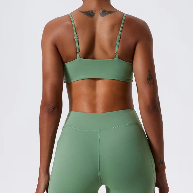 New Summer Women's Push-Up Sports Bra Breathable Soft Yoga Workout Top Backless Fitness Crop Gym Underwear Woman’s Crop Top