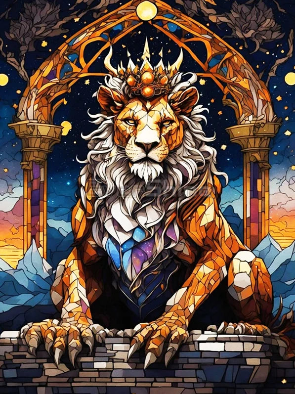 EverShine New Arrivals Diamond Mosaic Cat Lion Complete Kit Painting Animal Stained Glass Art Embroidery Dragon Halloween Decor