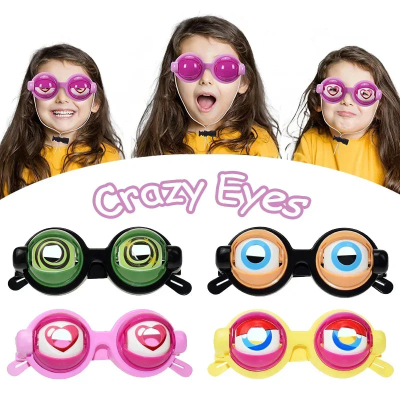Funny Prank Glasses Novelty Creative Toy Crazy Eyes Blink Big Eye Makeup Party Cosplay Dress up Game Kid Girl Boy Gift Toy