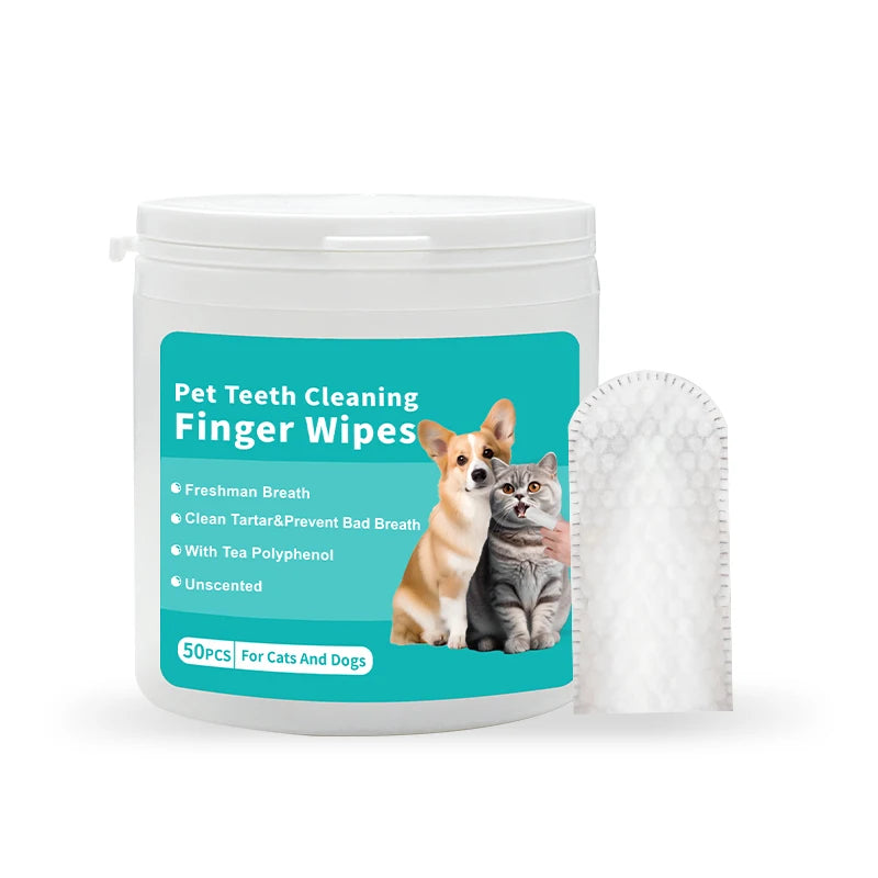Pet supplies, pet teeth cleaning wipes, cats and dogs, pet cleaning wipes, gloves that can be licked
