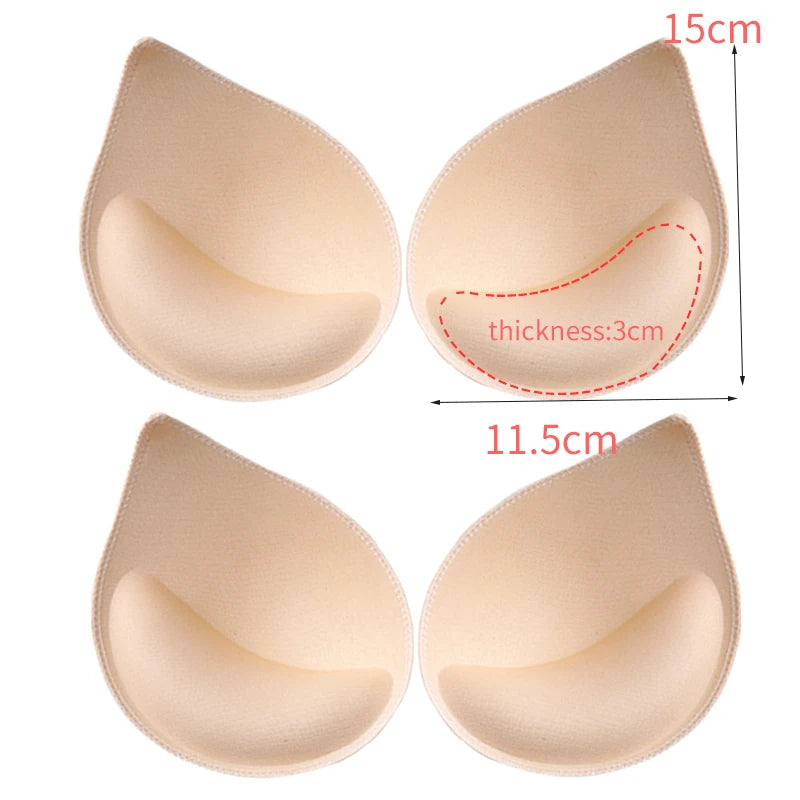 2Pair Sponge Bra Pads Swimsuit Breast Push Up Bra Padding Chest Enhancers Bra Foam Insert Chest Cup Intimates Accessories