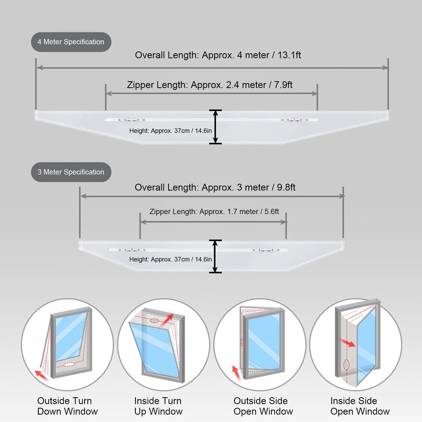 Portable Air Conditioner Window Sealing Cloth AC Window Frame Baffle Kit Silver Grey AC Window Seal Kit