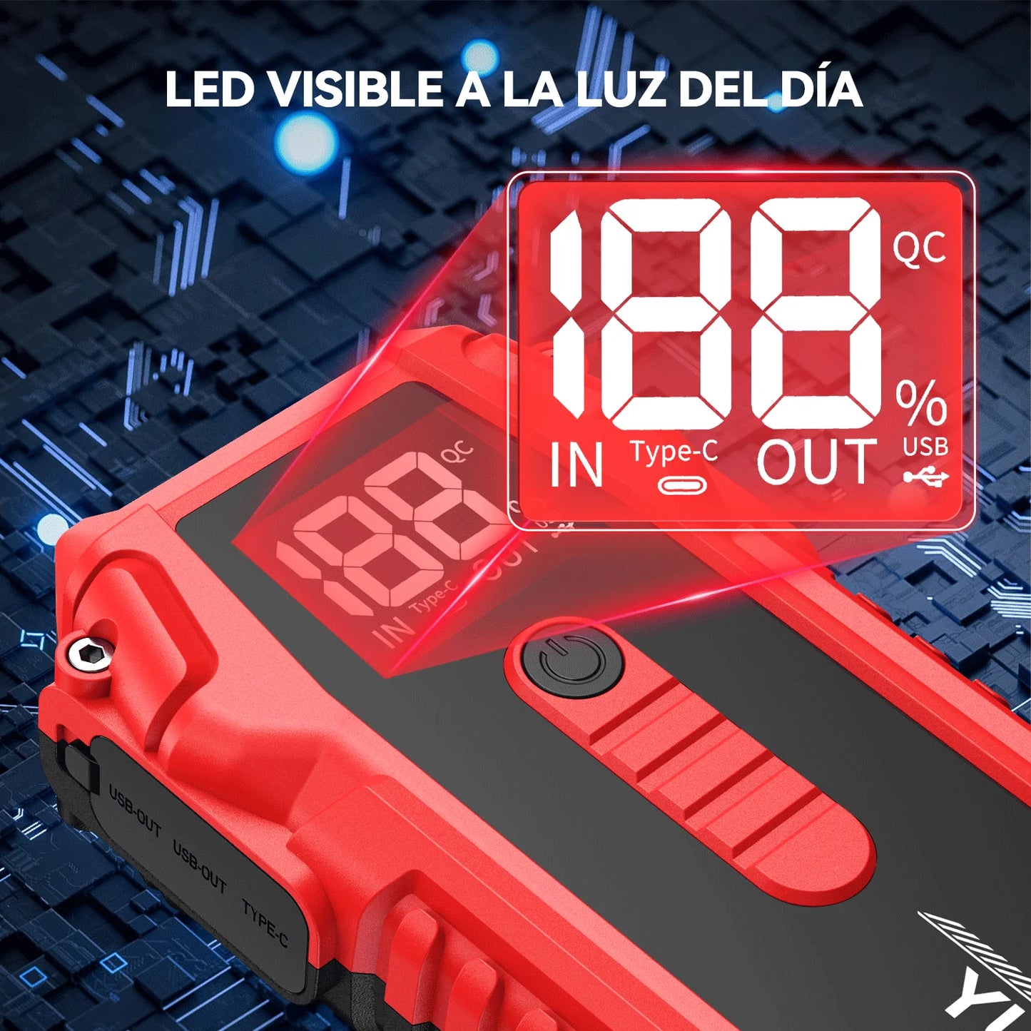 12V Car Emergency Power Supply 6000mAh Car Starting Device Car Starter with Lighting Portable Car Battery Power Bank Accessories