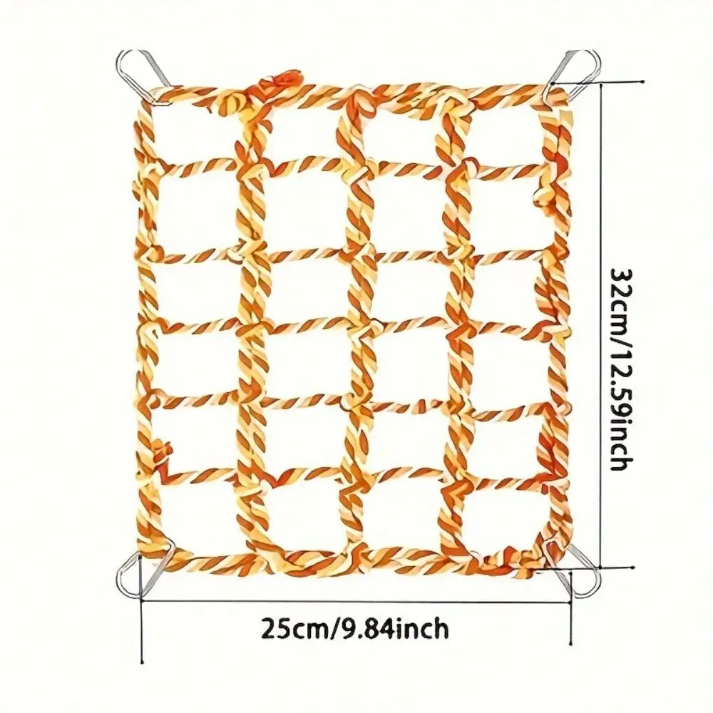 1 pcs Trending Pet Hammock Net Sturdy Braided Bed for Small Pets Parrots Guinea Pigs Fun Hanging Play Sleep Gear