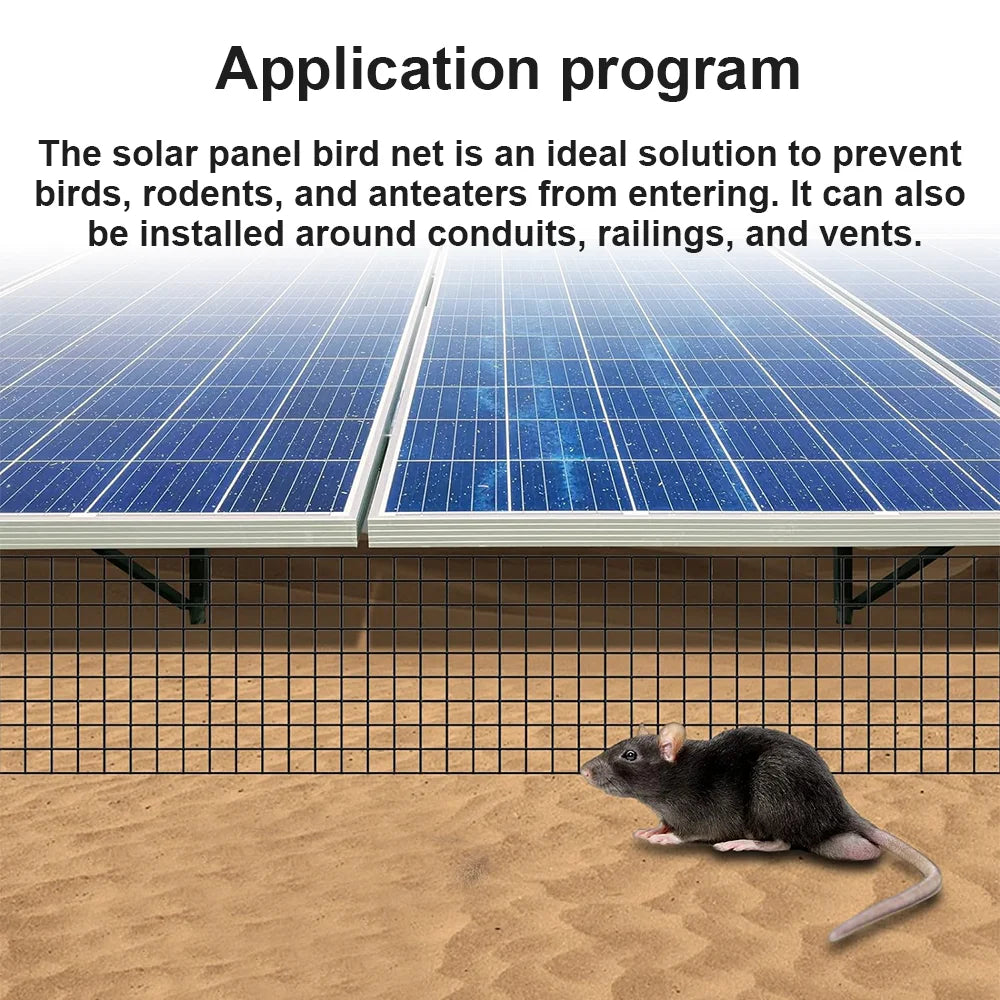 30m Solar Panel Bird Proofing KIT Stainless Steel Mesh 100 Aluminium Fasteners