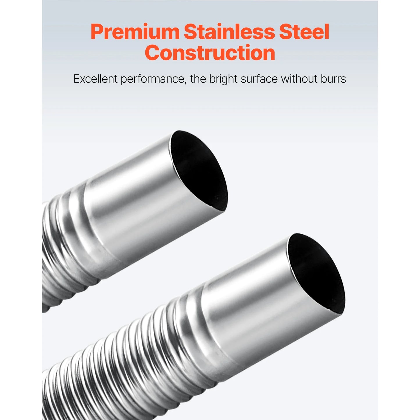 SucceBuy Exhaust Hose 23.6" Diesel Heater Flexible Stainless Steel with 2 Hose Clamps Air Diesel Parking Heater for 2KW 5KW 8KW