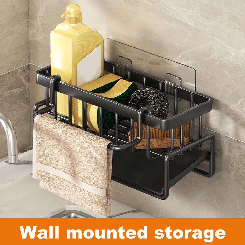 Multifunctional Sink Drying Rack Space Saver Rustproof Sponge Holder Kitchen Sink Organizer Sink Storage Countertop Organization