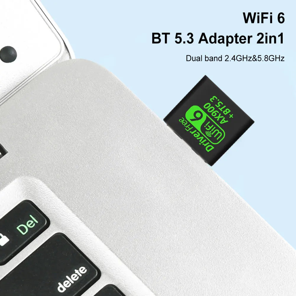USB WiFi 6 Bluetooth-Compatible 5.3 Adapter Mini USB WiFi Dongle 900Mbps Wireless Network External Receiver Dual Band 2.4/5.8GHz