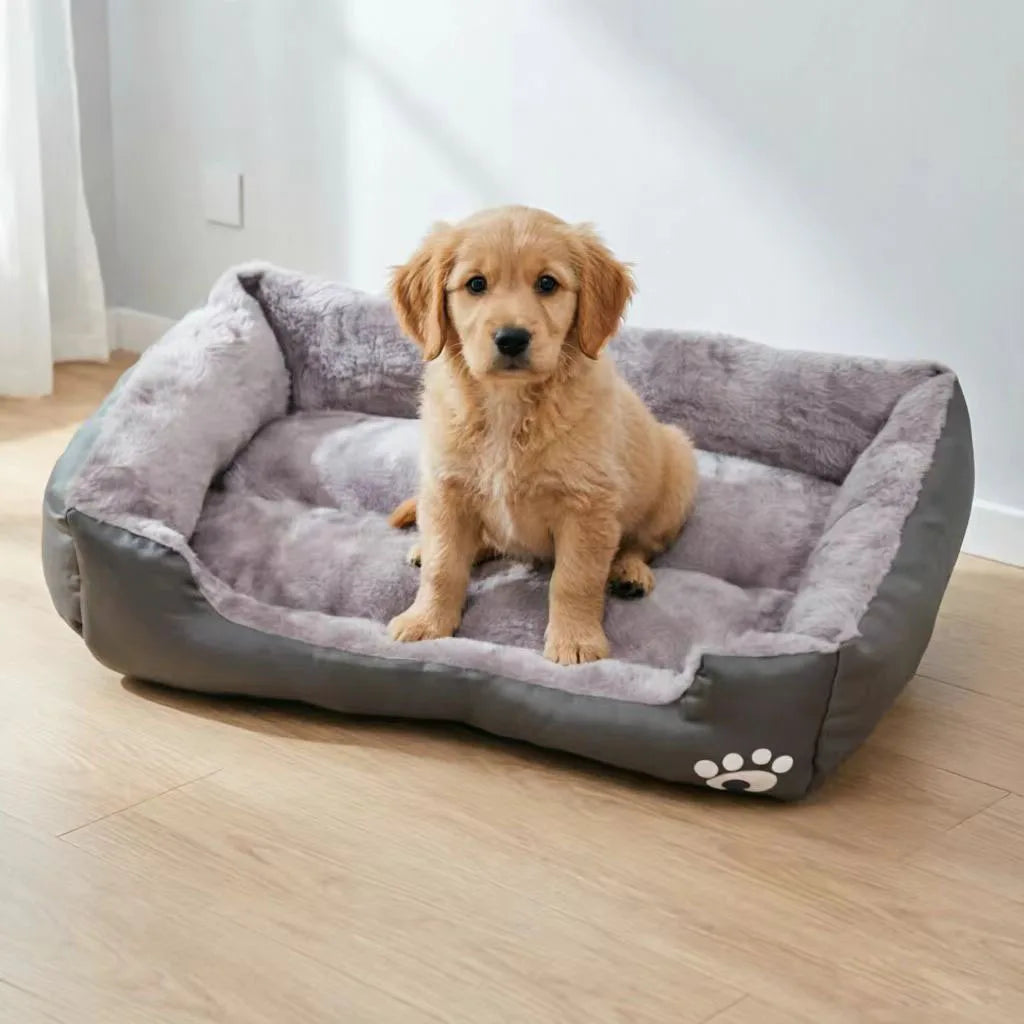 Soft Plush Rectangular Dog Bed, Anti-Slip Warm Pet Sofa for Cats & Small Dogs, Corduroy Nest Cushion
