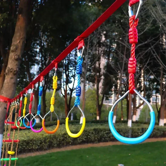 3-piece Set of Children's Outdoor Rings Gymnastics Rings Swing Rings Adjustable Rings Outdoor Rings Children's Fitness Toys
