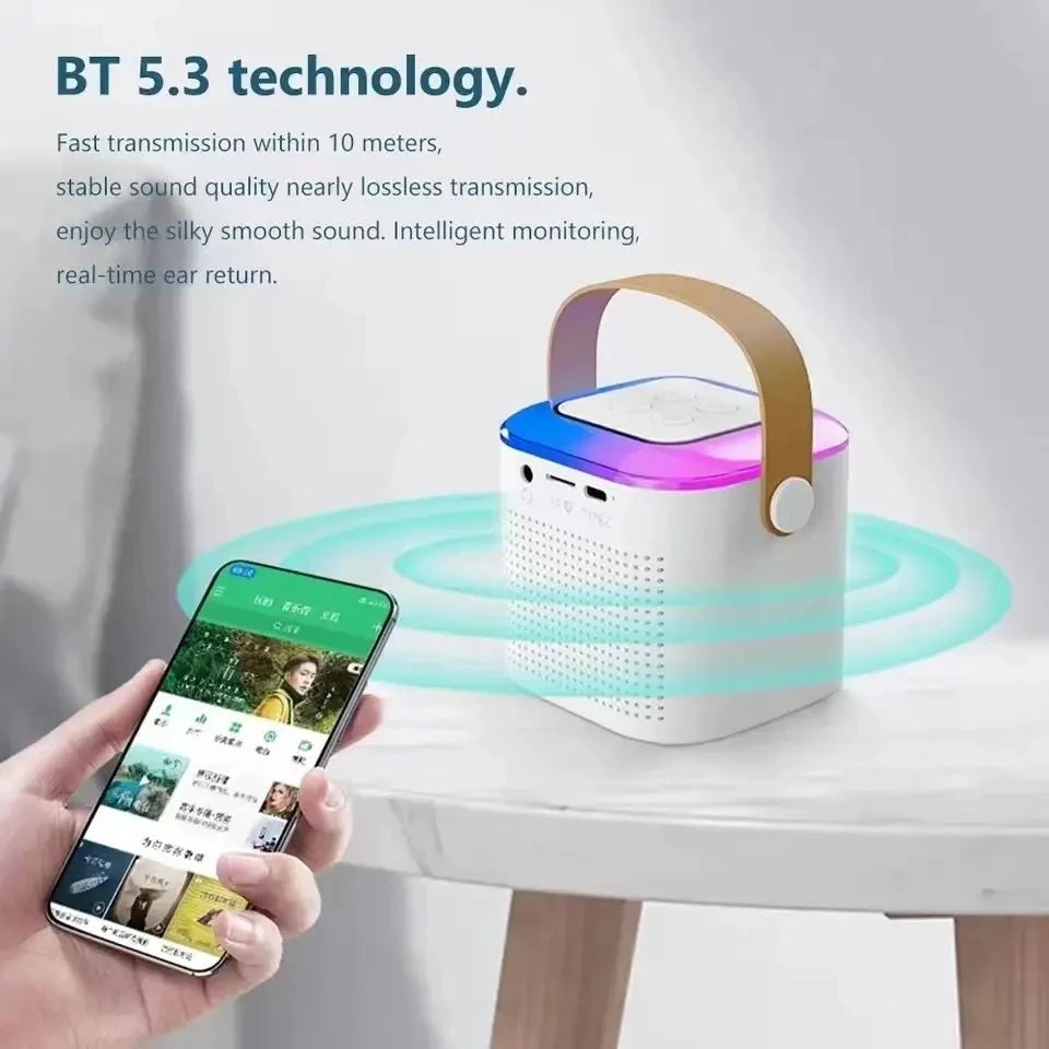 Karaoke Wireless Portable Bluetooth Speaker With Microphone Machine Mini Lamp Sound Box Music Small Caixa De Som Bocina Column