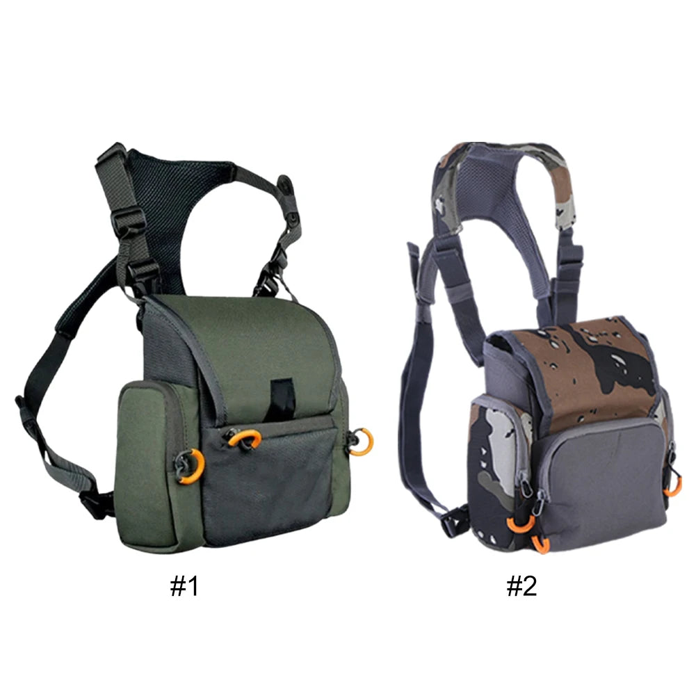 Wild Cedar Binocular Harness Chest Pack with Rangefinder Pouch, Bino Harness with Rain Cover for Bird Watching, Hunting, Hiking