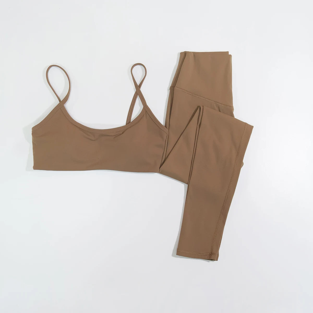Ctenkevet Summer Eco-Friendly 2Pcs Women's Yoga Set Backless Bra Top Leggings Two-Piece Sport Outfit Female Fitness Clothing