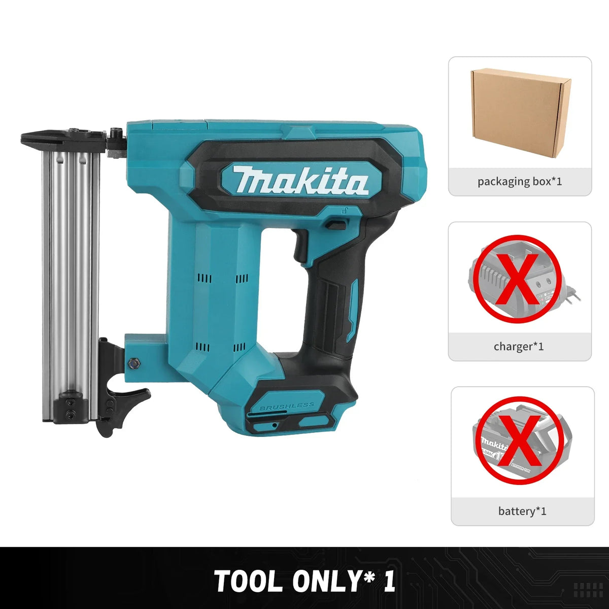 NEW Makita F30 18VCordless Nail Gun,Powered by 6.0Ah Lithium Battery,100 Nail Capacity,For Flooring Shelving & DIY Wood Projects