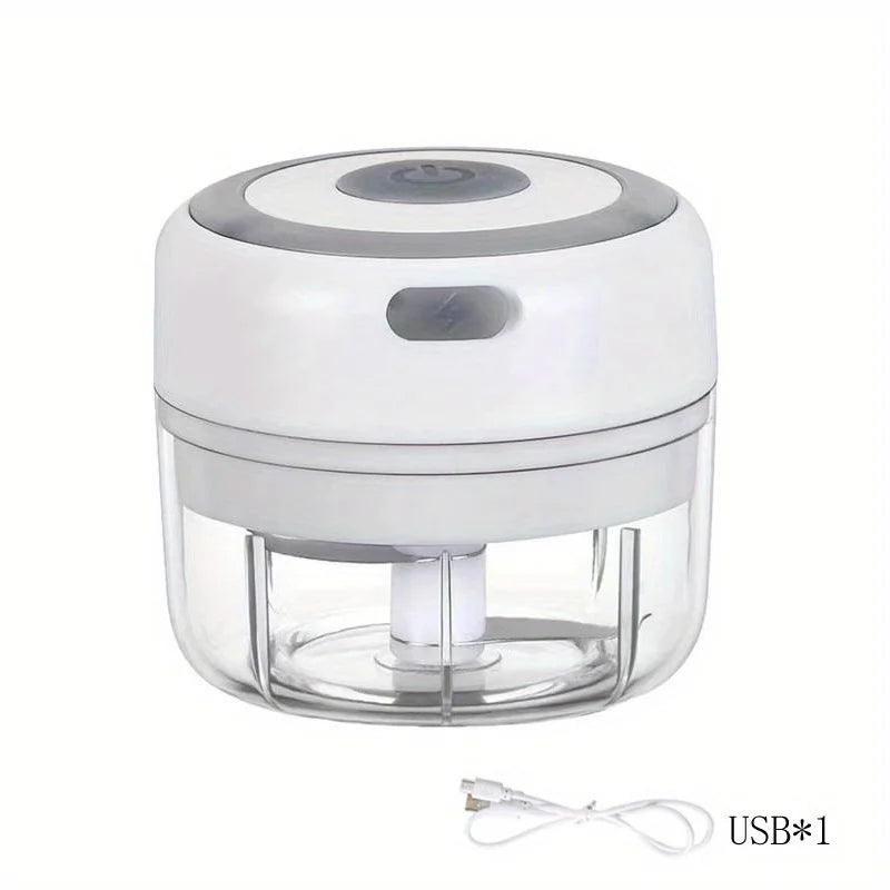 Electric Mini Garlic Chopper, Portable Food Processor, Vegetable Chopper Onion Mincer, Cordless Meat Grinder with USB Charging