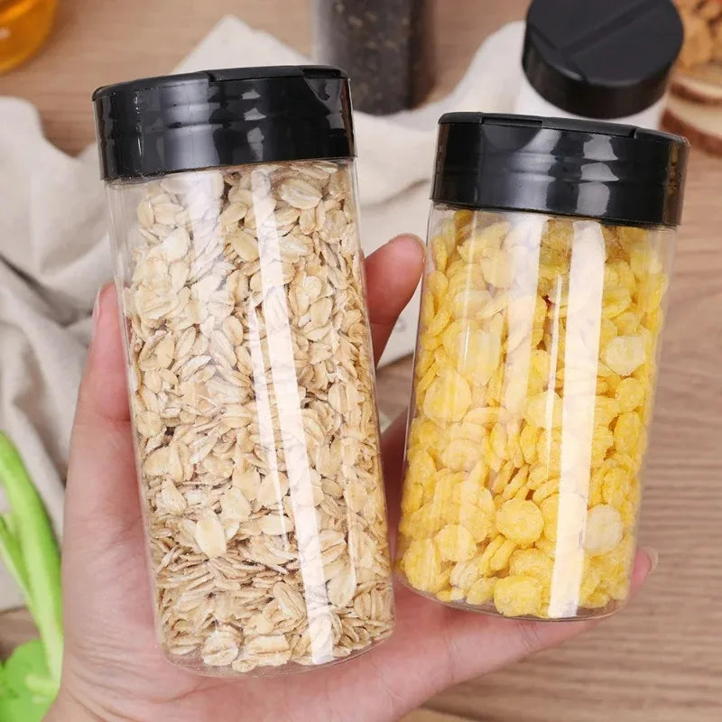 1/12x Plastic Spice Jars with Shaker Lids Transparent Safety Plastic Bottles for Home Kitchen Storing Spices Seasoning 2030