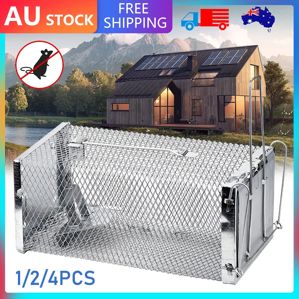 1-4pcs Humane Rat Trap Cage Live Animal Catch Pest Rodent Mouse Bait Control Box