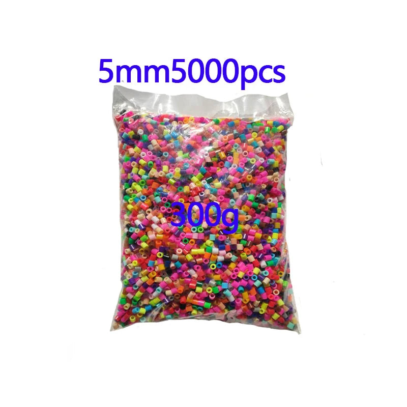 5000pcs large 5mm Hama Beads (2 Template+3 Iron Paper+2 Tweezers)Mini Hama Fuse Beads Diy Kids Educational Toys