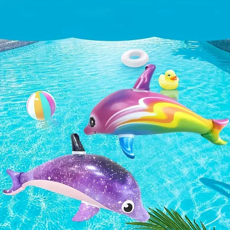 Inflatable dolphins and sharks, pool party toys, inflatable marine animal toys, summer pool themed party gifts