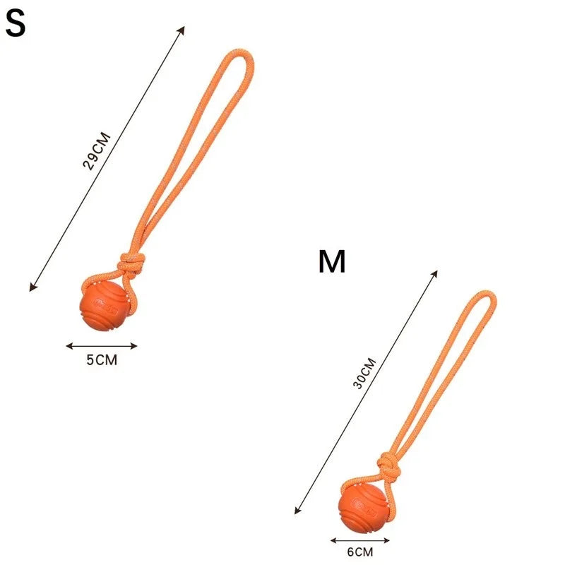 Dog Training Ball on Rope Cotton Nontoxic Durable Interactive Dog Toy for Small Large Dogs Tugging Throwing Catching Chewing