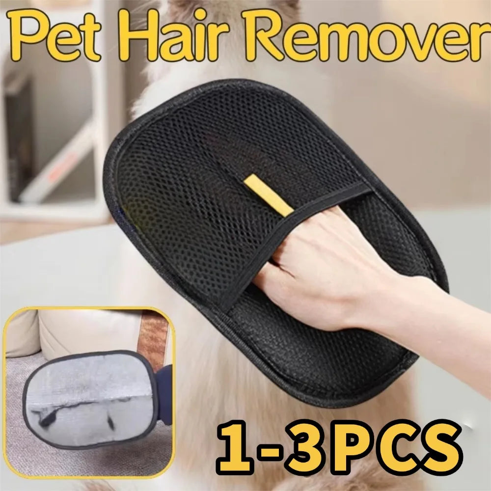 Pet Grooming Gloves Cats Hair Brush Pet Removal Gloves Dual Brush Efficient Cat Cleaning Tool Hair Stripping Cleaning Tool