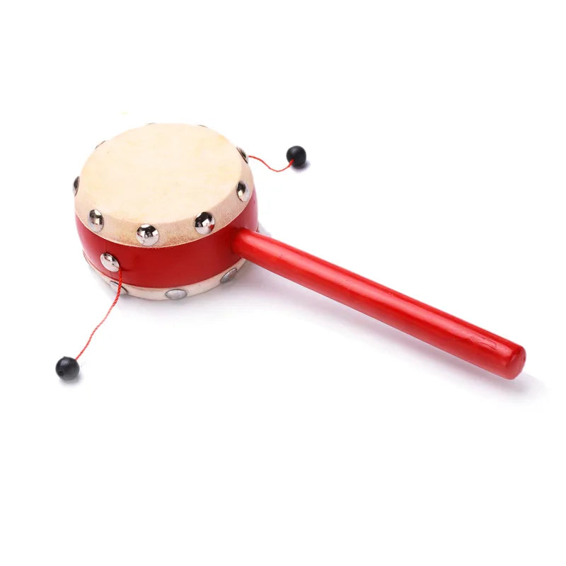 Chinese Spinning Rattle Drum Percussion Noisemakers Instruments Music Kids Boys Girls Party Favors Stocking Stuffers Gifts