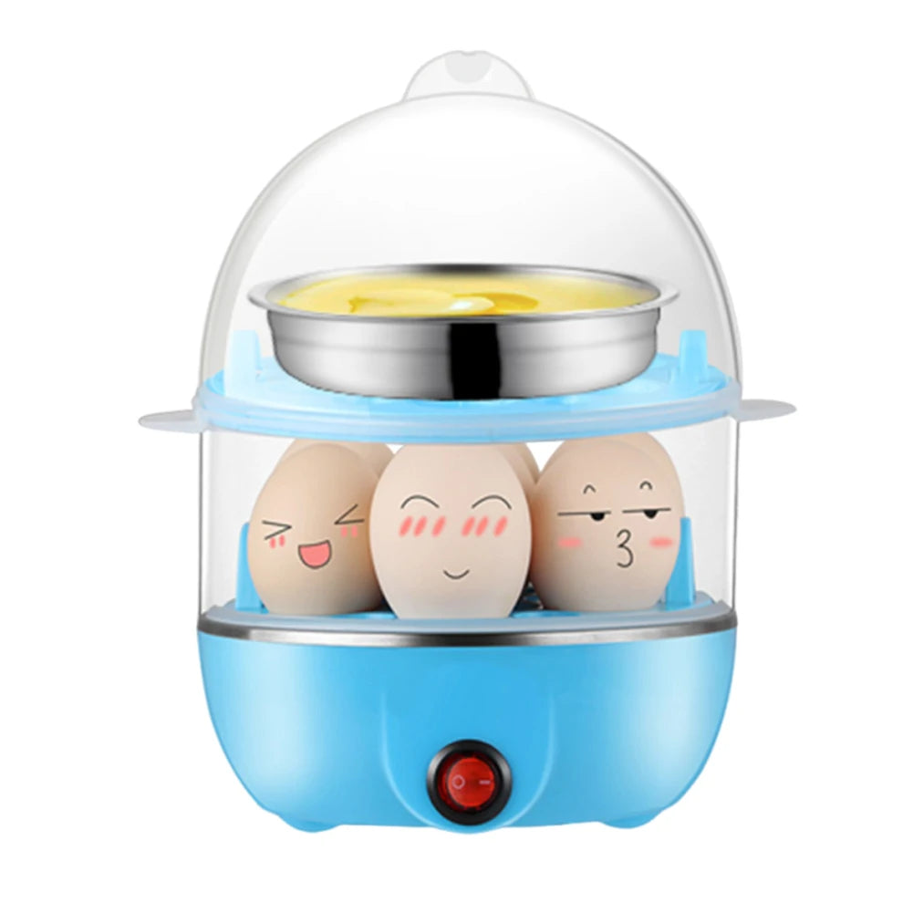 220V Electric Egg Boiler Rapid Heating Multifunctional Egg Cooker Auto-Off Portable Milk Steamer for Cooking Breakfast Machine