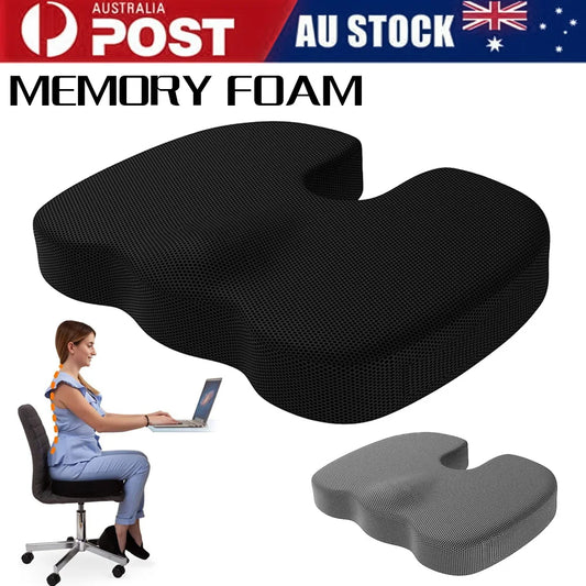 1-2pcs Orthopaedic Memory Foam Seat Cushion Support Back Pain Chair Pillow Car Coccyx