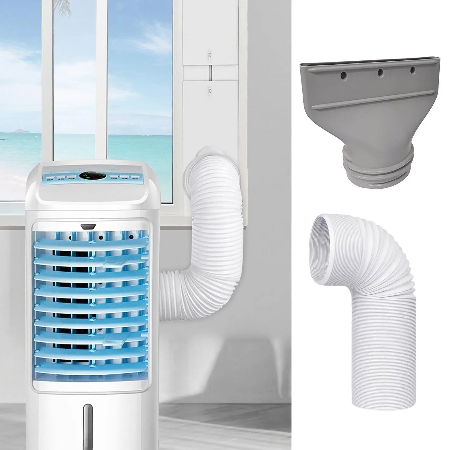 Portable Air Conditioner Exhaust Hose Coupler Air Conditioner Hose Connector Fit 5.1in 5.9in Diameter Pipe Joint for Living Room
