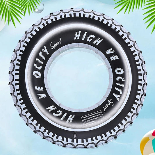 Tire Pattern Pool Floating Rings Leakproof Inflatable Swim Ring Swimming Rings Floaties Swim Float Tube for Summer Pool Party