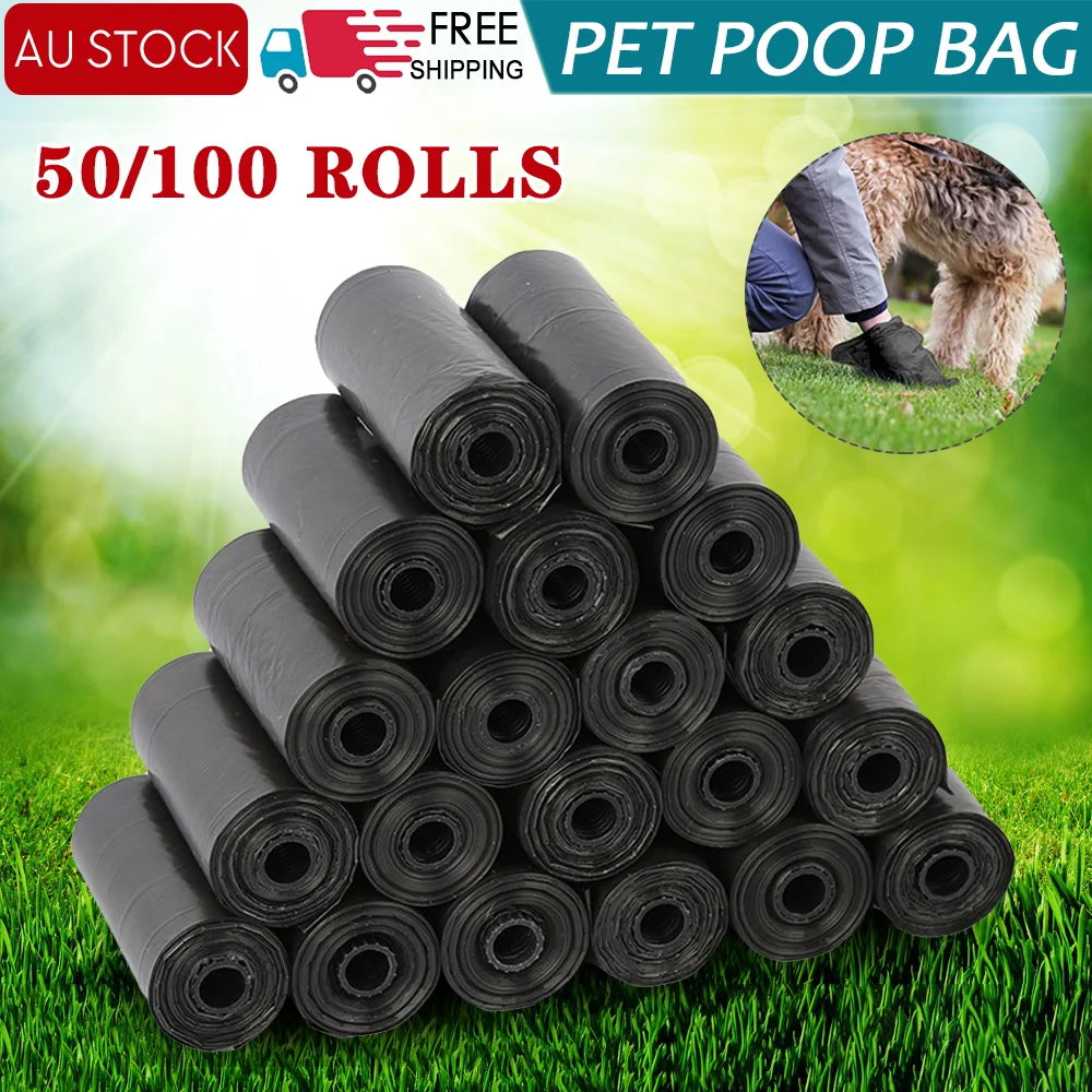 50-100 rollsDog Poo Bags Biodegradable Poop Bags Recycle Leak-Proof Doggy Waste Bags for Cat
