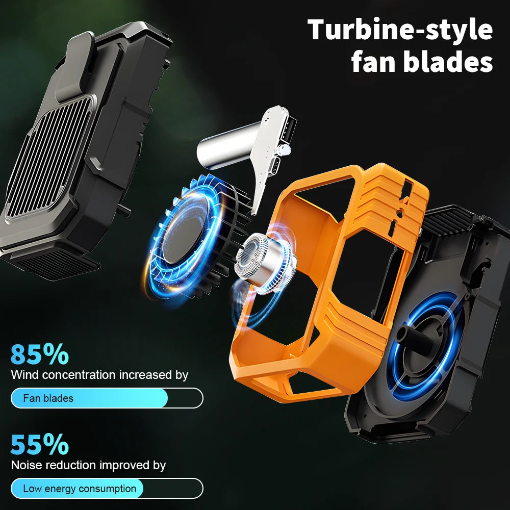 3 in 1 Waist Hanging Fan Portable Mini USB Rechargeable Shirt Clip Belt Cooling